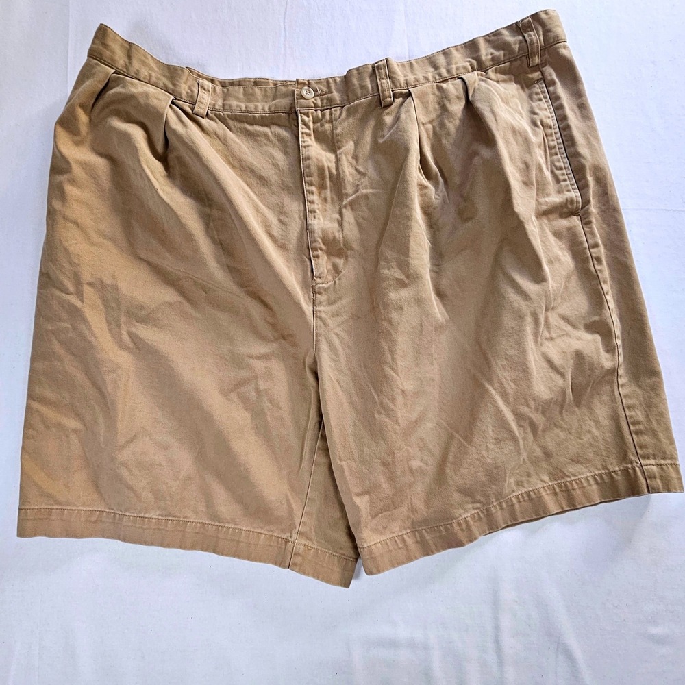 Polo Ralph Lauren Big Tyler Shorts Mens 48 Khaki Tan Pleated Cotton Chino 8.5 In